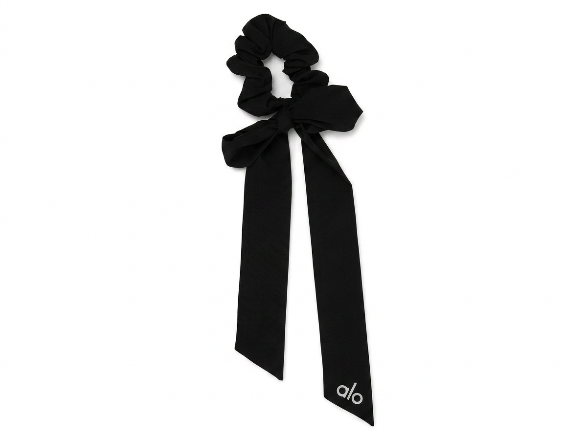Alo black bow scrunchie