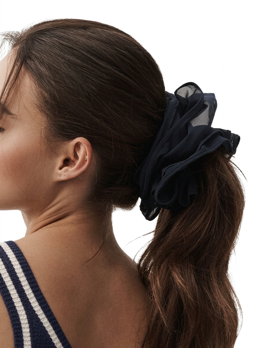 Alo navy mesh scrunchie